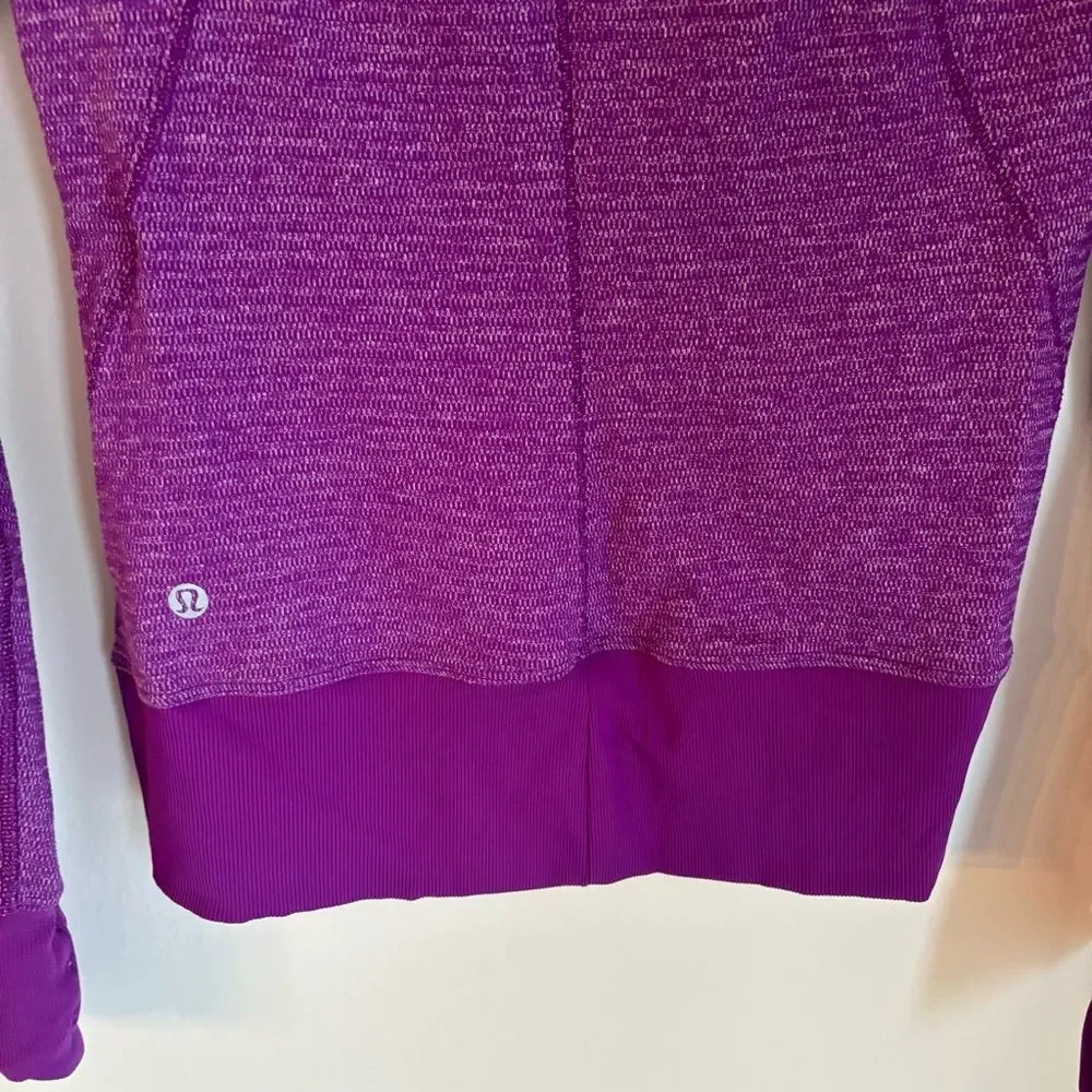 Lululemon Womens Long Sleeve Running 1/3 Zip Pullover Sweatshirt Sz 6 Purple EUC